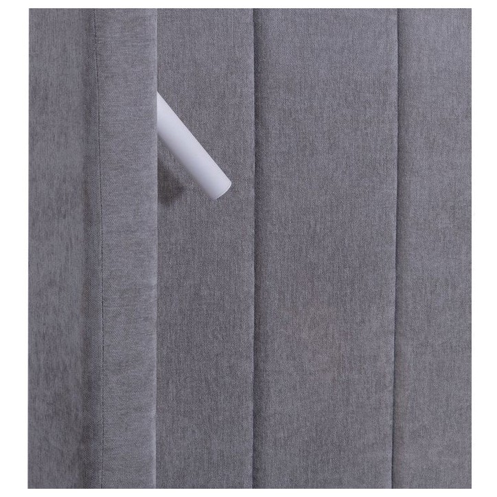 Lit coffre - STAN 3 - 140 x 190 cm - Tissu gris - Tete de lit haute a oreilles - 2 lampes de lecture LED + Ports USB Lit coffre - STAN 3 - 140 x 190 cm - Tissu gris - Tete de lit haute a oreilles - 2 lampes de lecture LED + Ports USB