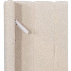 Lit coffre - STAN 3 - 140 x 190 cm - Tissu écru texturé - Tete de li