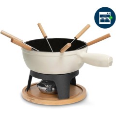 Fondue en fonte émaillée - LA FONDERIE 1890 - MONT BLANC - 1,8 L - 6 personnes - Beige