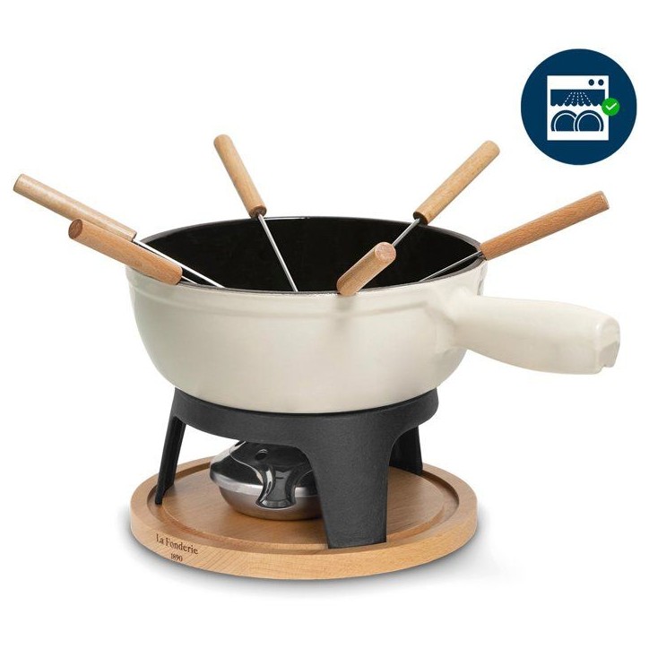 Fondue en fonte émaillée - LA FONDERIE 1890 - MONT BLANC - 1,8 L - 6 personnes - Beige Fondue en fonte émaillée - LA FONDERIE 1890 - MONT BLANC - 1,8 L - 6 personnes - Beige