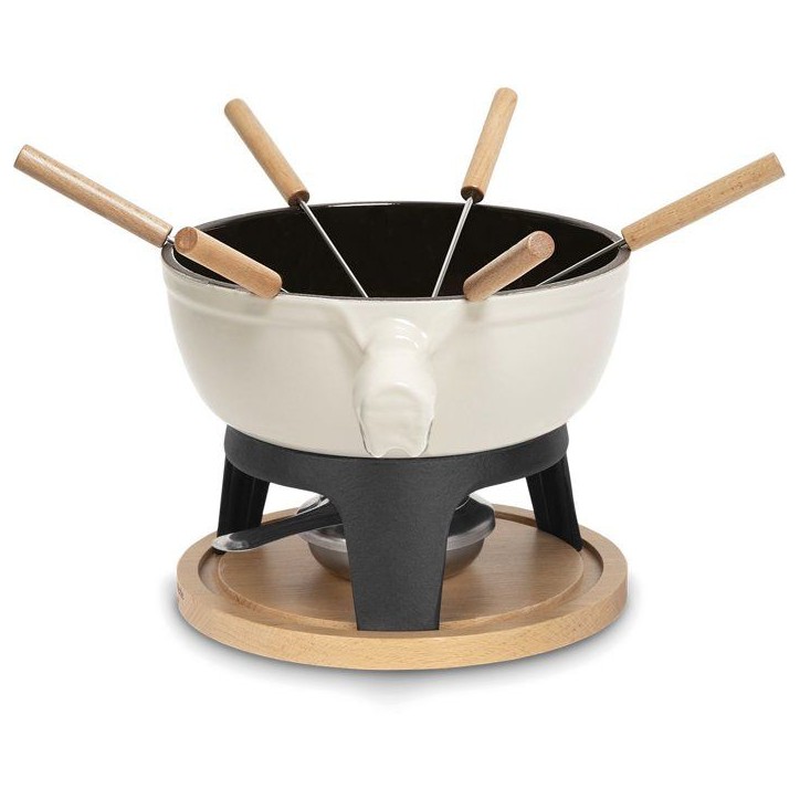 Fondue en fonte émaillée - LA FONDERIE 1890 - MONT BLANC - 1,8 L - 6 personnes - Beige Fondue en fonte émaillée - LA FONDERIE 1890 - MONT BLANC - 1,8 L - 6 personnes - Beige