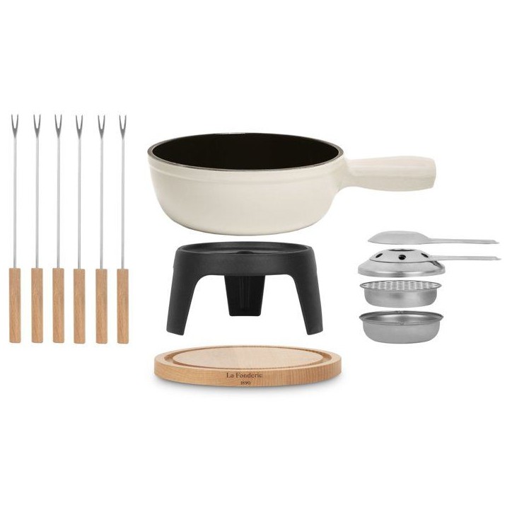 Fondue en fonte émaillée - LA FONDERIE 1890 - MONT BLANC - 1,8 L - 6 personnes - Beige Fondue en fonte émaillée - LA FONDERIE 1890 - MONT BLANC - 1,8 L - 6 personnes - Beige