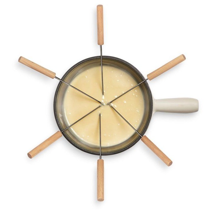 Fondue en fonte émaillée - LA FONDERIE 1890 - MONT BLANC - 1,8 L - 6 personnes - Beige Fondue en fonte émaillée - LA FONDERIE 1890 - MONT BLANC - 1,8 L - 6 personnes - Beige