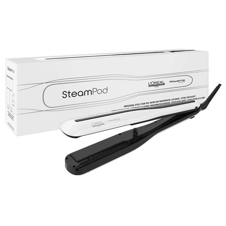 Lisseur vapeur professionnel - L'ORÉAL PROFESSIONNEL - SteamPod 3 - Flux de vapeur continu - Effet wavy sans effort - Blanc/noi