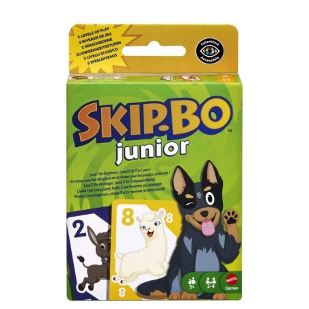 Jeu de cartes - MATTEL GAMES - Skip-Bo Junior JTP66 - 2 niveaux - Édu