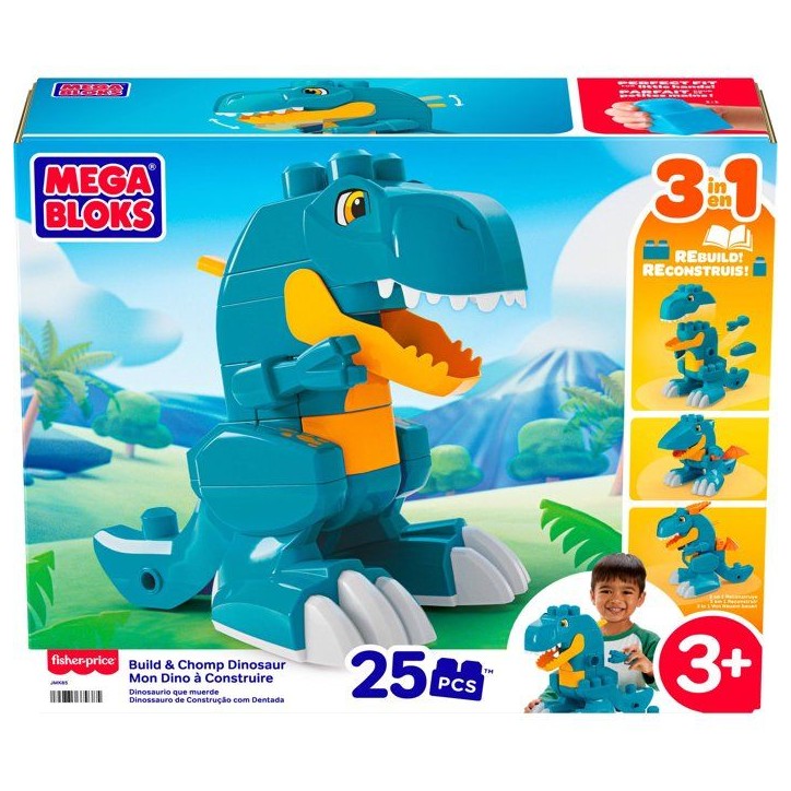 Jeu de construction - MEGA BLOKS - Dino JMK85 - 3 en 1 - 22 pieces - Transformable Jeu de construction - MEGA BLOKS - Dino JMK85 - 3 en 1 - 22 pieces - Transformable