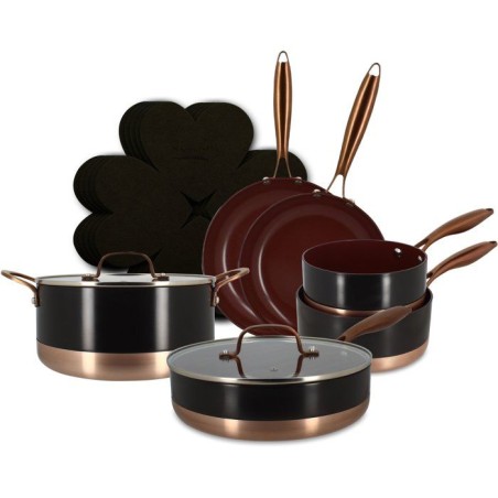 Batterie de cuisine induction - MENASTYL - Black Copper - Aluminium re