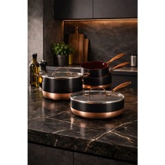 Batterie de cuisine induction - MENASTYL - Black Copper - Aluminium re