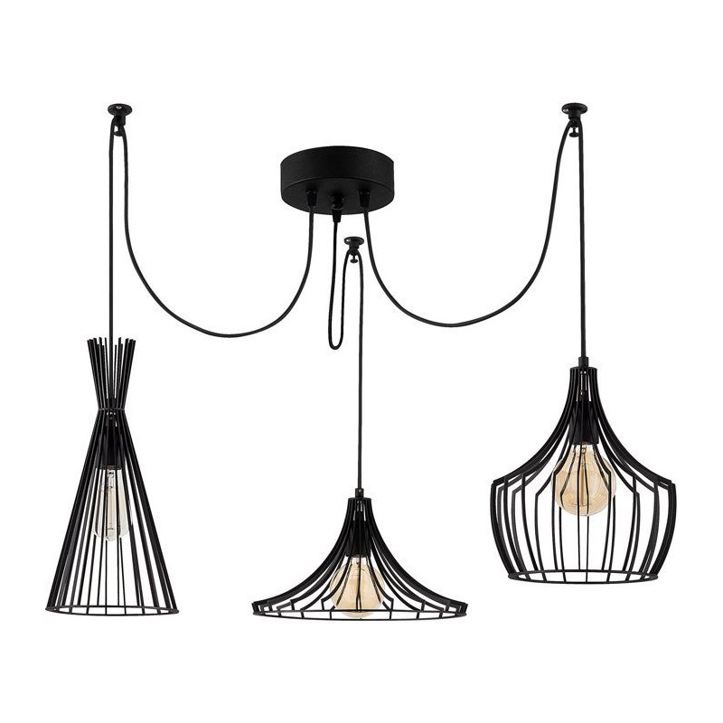Suspension lustre D BY M.RED Black - Fer noir - Style contemporain - R