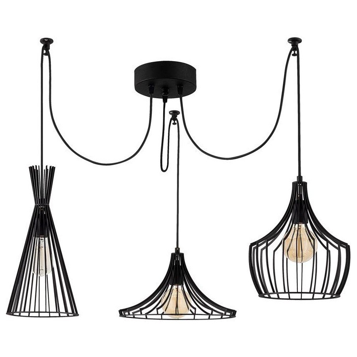 Suspension lustre D BY M.RED Black - Fer noir - Style contemporain - Robuste