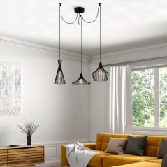 Suspension lustre D BY M.RED Black - Fer noir - Style contemporain - Robuste