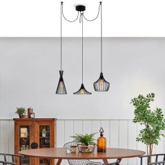 Suspension lustre D BY M.RED Black - Fer noir - Style contemporain - R