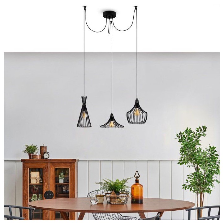 Suspension lustre D BY M.RED Black - Fer noir - Style contemporain - Robuste