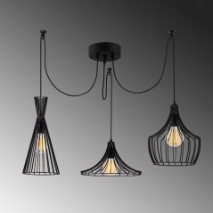 Suspension lustre D BY M.RED Black - Fer noir - Style contemporain - R