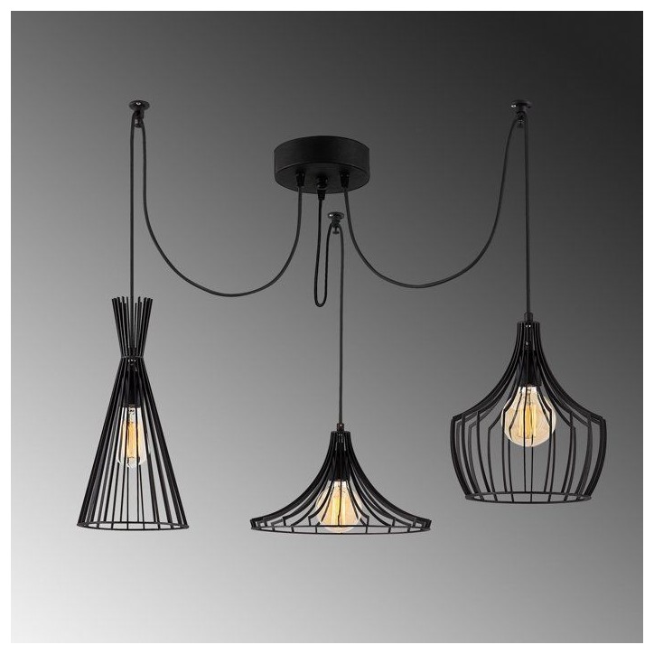 Suspension lustre D BY M.RED Black - Fer noir - Style contemporain - Robuste