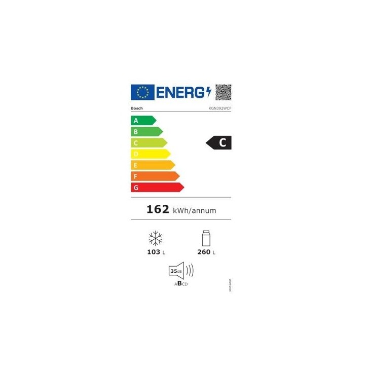 Réfrigérateur combiné - BOSCH - KGN392WCF - 363L - No Frost - VitaFresh XXL Réfrigérateur combiné - BOSCH - KGN392WCF - 363L - No Frost - VitaFresh XXL