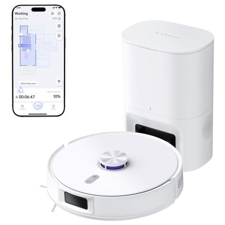 NARWAL Freo S - Robot Aspirateur Laveur - 8000 Pa - Autovidage 180 Jours - Navigation LDS - Cartographie 3D NARWAL Freo S - Robot Aspirateur Laveur - 8000 Pa - Autovidage 180 Jours - Navigation LDS - Cartographie 3D