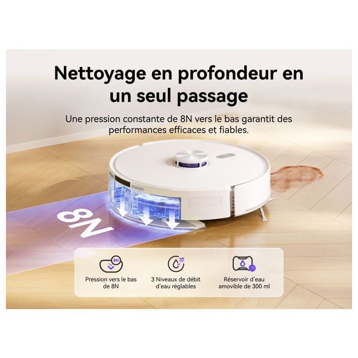 NARWAL Freo S - Robot Aspirateur Laveur - 8000 Pa - Autovidage 180 Jours - Navigation LDS - Cartographie 3D NARWAL Freo S - Robot Aspirateur Laveur - 8000 Pa - Autovidage 180 Jours - Navigation LDS - Cartographie 3D