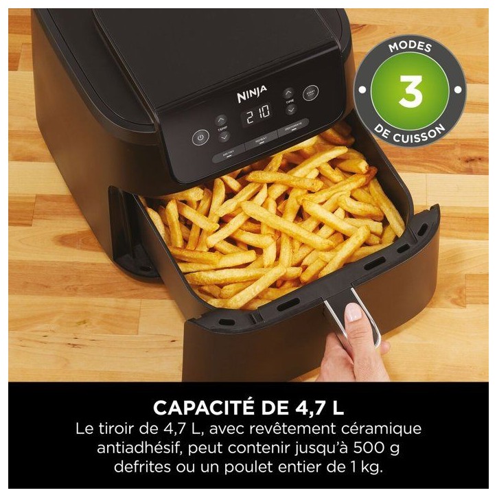 Friteuse sans huile - Air Fryer - NINJA - AF110EU - 4,7L - 3 programmes de cuisson - 1550W - Noir