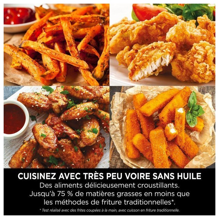 Friteuse sans huile - Air Fryer - NINJA - AF110EU - 4,7L - 3 programmes de cuisson - 1550W - Noir