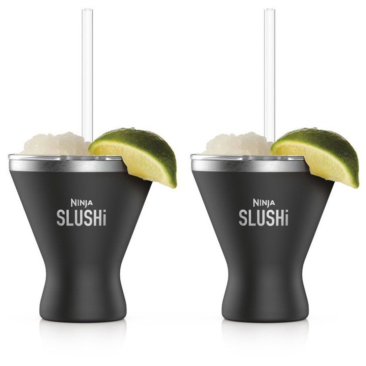 Verres a cocktail isothermes - NINJA - SLUSHi XSKMRG2BKEUK - Lot de 2 - Noir - Couvercles et pailles inclus Verres a cocktail isothermes - NINJA - SLUSHi XSKMRG2BKEUK - Lot de 2 - Noir - Couvercles et pailles inclus