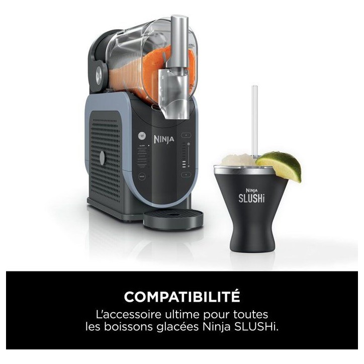 Verres a cocktail isothermes - NINJA - SLUSHi XSKMRG2BKEUK - Lot de 2 - Noir - Couvercles et pailles inclus Verres a cocktail isothermes - NINJA - SLUSHi XSKMRG2BKEUK - Lot de 2 - Noir - Couvercles et pailles inclus