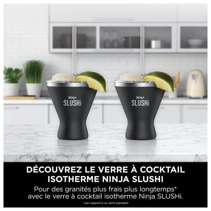 Verres a cocktail isothermes - NINJA - SLUSHi XSKMRG2BKEUK - Lot de 2 - Noir - Couvercles et pailles inclus Verres a cocktail isothermes - NINJA - SLUSHi XSKMRG2BKEUK - Lot de 2 - Noir - Couvercles et pailles inclus