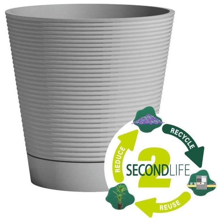 Pot réserve d'eau - GARDEN ID - Green Care Sense Bleu-Gris 40 cm - Garanti 10ans - 100% recyclé