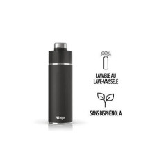 Gourde isotherme Thirsti - NINJA - Noir - 700 ml - Acier inoxydable