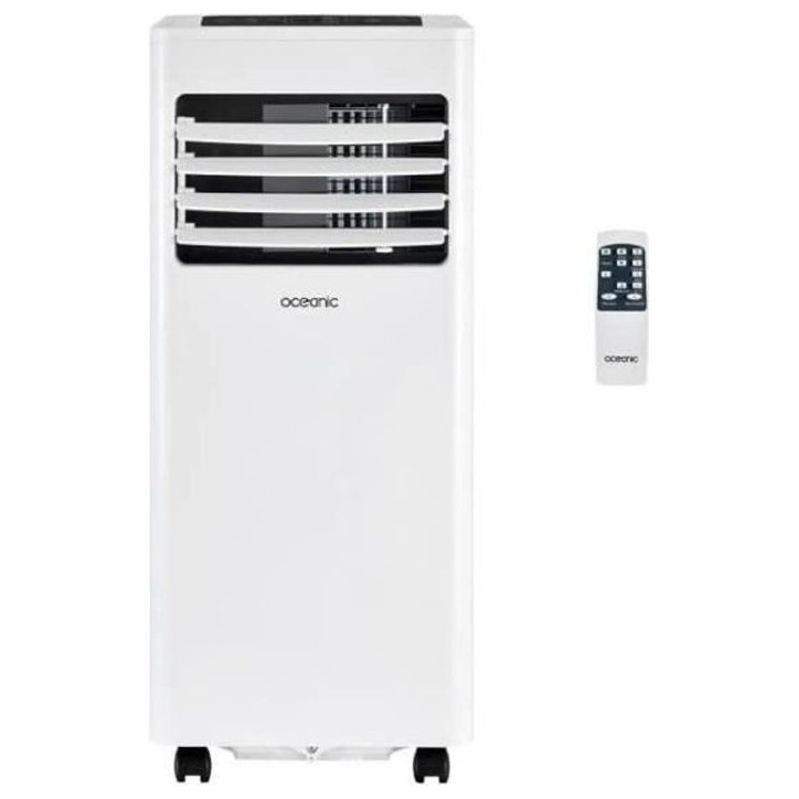Climatiseur mobile OCEANIC - 7000 BTU - 2050W - Déshumidificateur - Programmable - Classe énergétique A - Monobloc - Kit de f Climatiseur mobile OCEANIC - 7000 BTU - 2050W - Déshumidificateur - Programmable - Classe énergétique A - Monobloc - Kit de f
