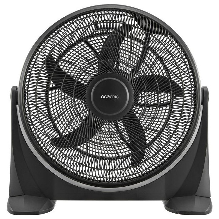 Ventilateur de sol OCEANIC - 65 W - Diametre 54 cm - 3 vitesses - Inclinable a 360° - Noir Ventilateur de sol OCEANIC - 65 W - Diametre 54 cm - 3 vitesses - Inclinable a 360° - Noir