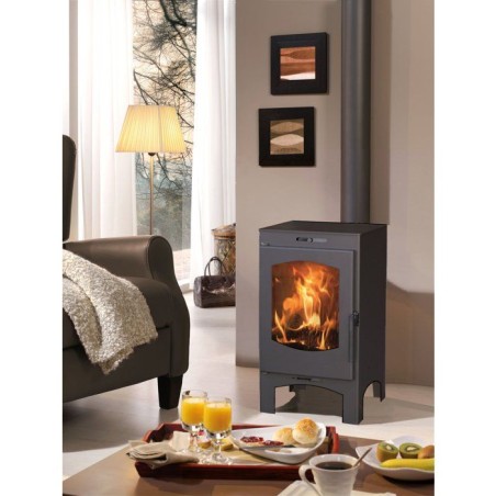 Poele a bois - PANADERO - Lugano Ecodesign - 6,9 kW - 210 m³ - Bûches jusqu'a 40 cm - Double combustion