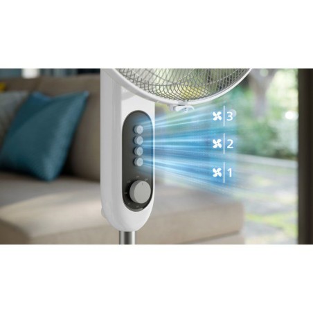 Ventilateur sur pied - PHILIPS - CX5535/00 - Série 5000 - Flux d'air de 230 m³/h - 28 db(A) - Blanc