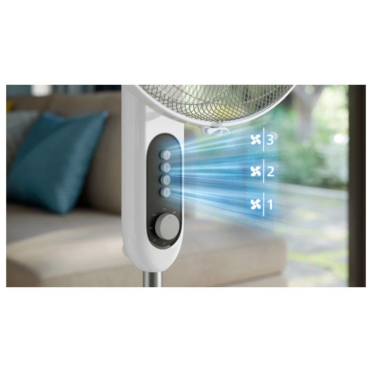 Ventilateur sur pied - PHILIPS - CX5535/00 - Série 5000 - Flux d'air de 230 m³/h - 28 db(A) - Blanc
