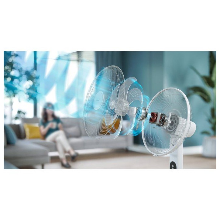 Ventilateur sur pied - PHILIPS - CX5535/00 - Série 5000 - Flux d'air de 230 m³/h - 28 db(A) - Blanc