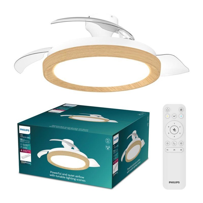 Ventilateur de plafond - Philips - Bliss - Pales rétractables - Diame