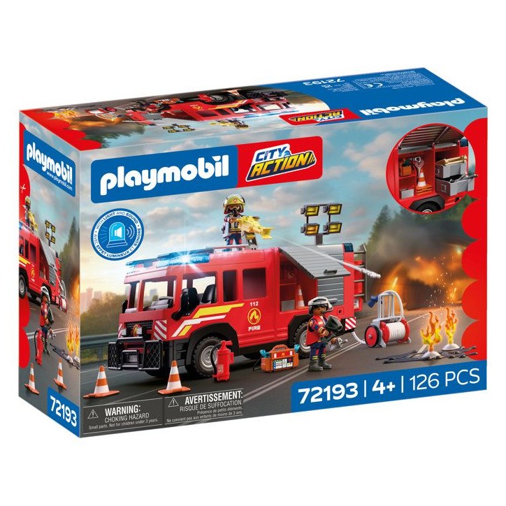 PLAYMOBIL 72193 Camion VSAV de pompiers, City Action les pompiers, 126 pieces, des 4 ans PLAYMOBIL 72193 Camion VSAV de pompiers, City Action les pompiers, 126 pieces, des 4 ans