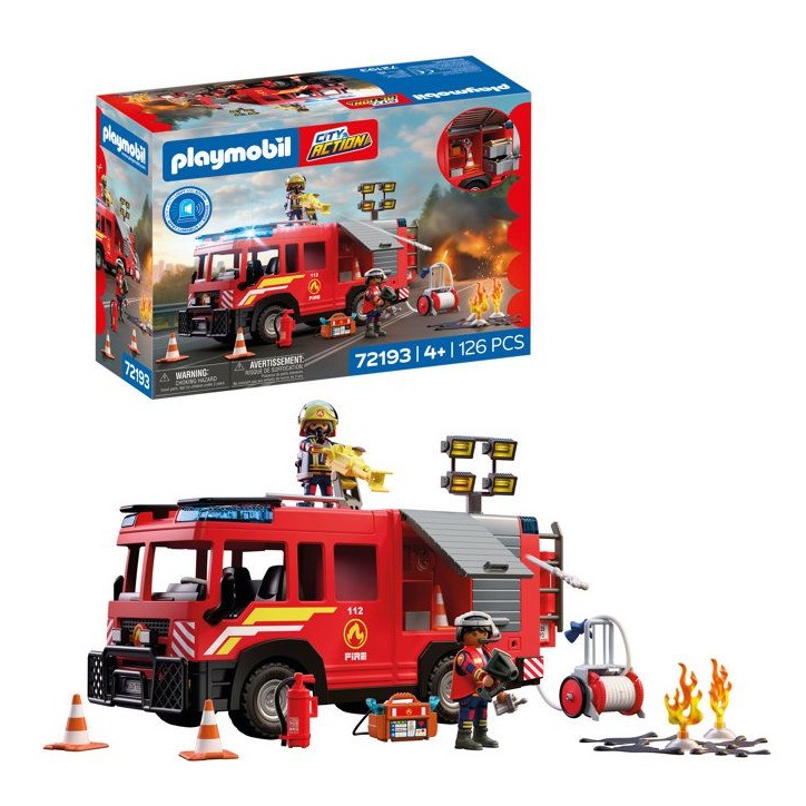 PLAYMOBIL 72193 Camion VSAV de pompiers, City Action les pompiers, 126 pieces, des 4 ans PLAYMOBIL 72193 Camion VSAV de pompiers, City Action les pompiers, 126 pieces, des 4 ans