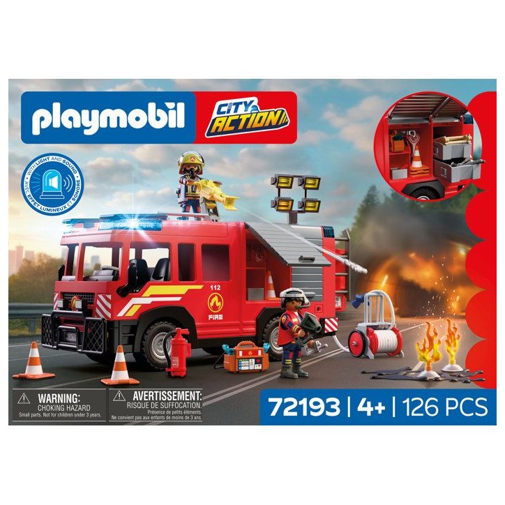 PLAYMOBIL 72193 Camion VSAV de pompiers, City Action les pompiers, 126 pieces, des 4 ans PLAYMOBIL 72193 Camion VSAV de pompiers, City Action les pompiers, 126 pieces, des 4 ans