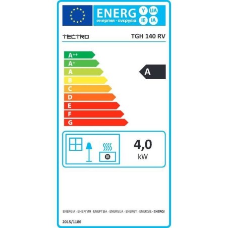 TECTRO TGH140RV Poele a gaz 4200 watts - pieces jusqu'a 50 m² - 3 degrés de puissance - Sécurité ODS - Technologie Infraroug