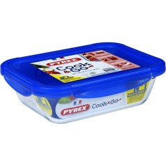 Boîtes de conservation rectangulaires - PYREX - Cook & Go - Lot de 3 - Verre borosilicate - Couvercles étanches