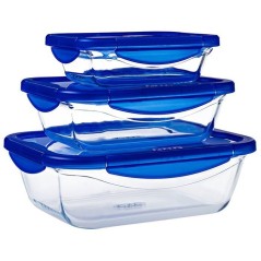 Boîtes de conservation rectangulaires - PYREX - Cook & Go - Lot de 3