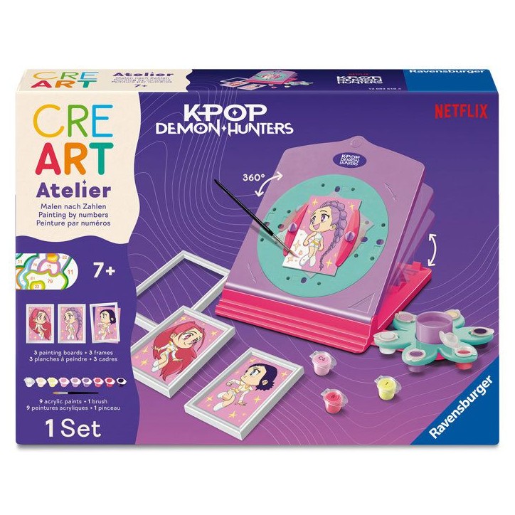 Ravensburger – CreArt Atelier Kpop Demon Hunters – Numéro d'Art – Loisir créatif – Coffret peinture par numéros – D Ravensburger – CreArt Atelier Kpop Demon Hunters – Numéro d'Art – Loisir créatif – Coffret peinture par numéros – D
