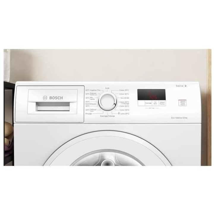 Lave-linge hublot BOSCH WGE02406FR SER2 - 7 kg - Induction - L60cm - 1400 trs/min - Classe A - Blanc Lave-linge hublot BOSCH WGE02406FR SER2 - 7 kg - Induction - L60cm - 1400 trs/min - Classe A - Blanc