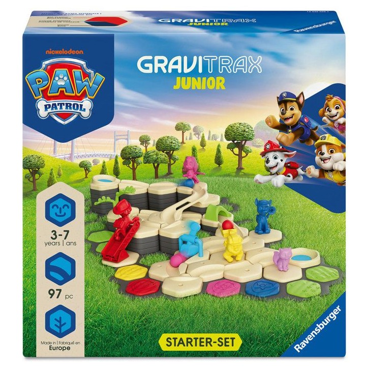 Ravensburger - GraviTrax Junior - Starter Set Pat Patrouille 97 pieces - Circuit de billes-Jeu de construction-Des 3 ans-1202000
