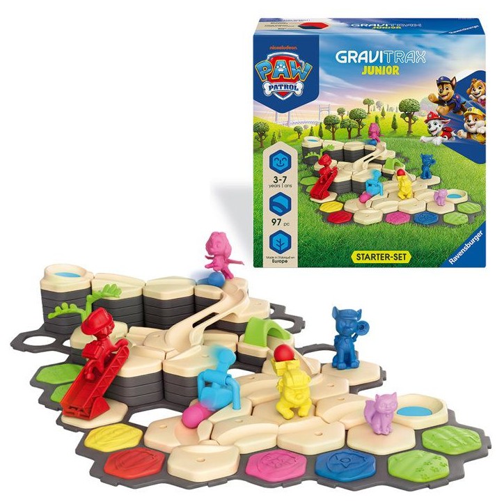 Ravensburger - GraviTrax Junior - Starter Set Pat Patrouille 97 pieces - Circuit de billes-Jeu de construction-Des 3 ans-1202000