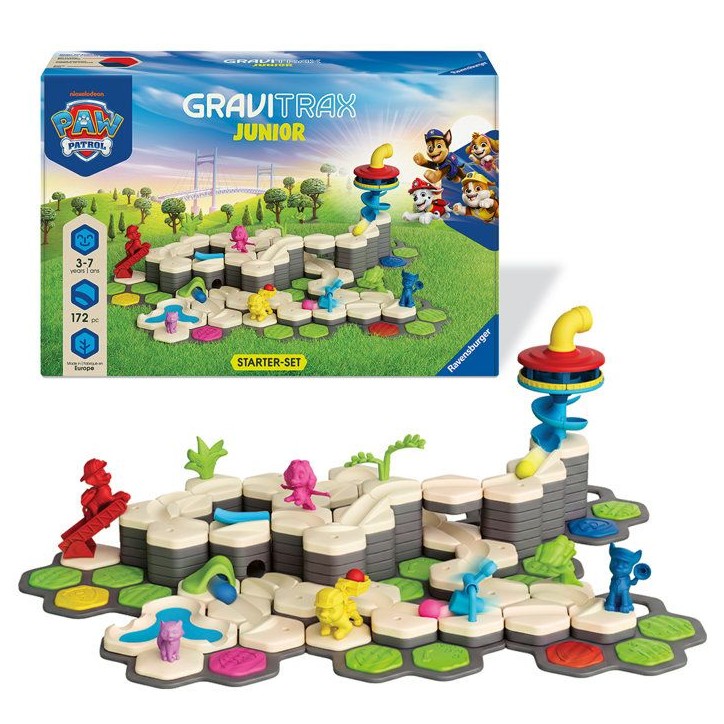 Ravensburger - GraviTrax Junior XXL-Starter Set Pat Patrouille+170 pieces-Circuit de billes-Jeu de construction-Des 3 ans-120200