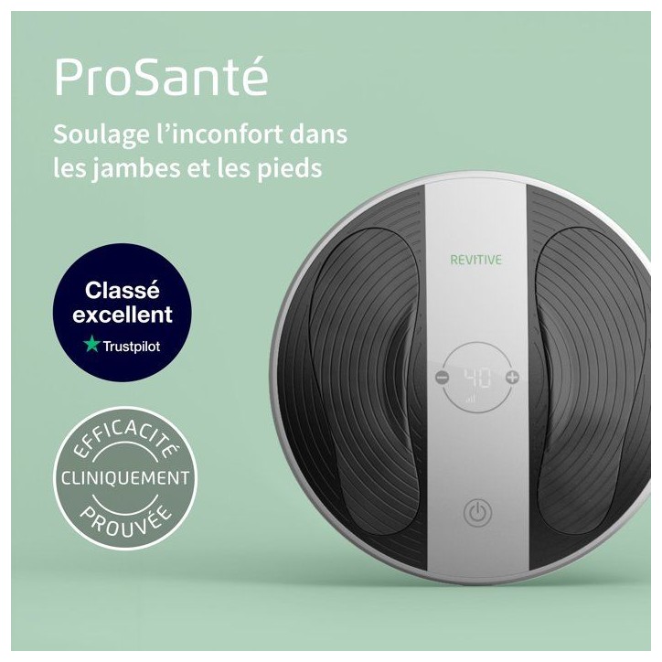 Stimulateur circulatoire - REVITIVE - ProSanté - Stimulation musculaire - Bien-etre des jambes - Utilisation quotidienne Stimulateur circulatoire - REVITIVE - ProSanté - Stimulation musculaire - Bien-etre des jambes - Utilisation quotidienne