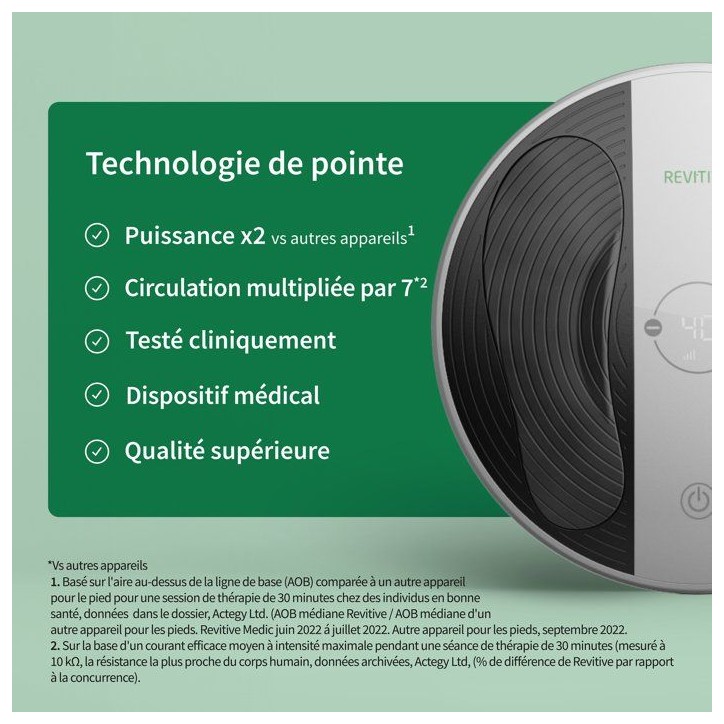 Stimulateur circulatoire - REVITIVE - ProSanté - Stimulation musculaire - Bien-etre des jambes - Utilisation quotidienne Stimulateur circulatoire - REVITIVE - ProSanté - Stimulation musculaire - Bien-etre des jambes - Utilisation quotidienne