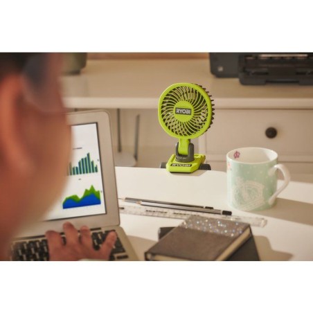RYOBI Ventilateur a pince 4V USB Lithium orientable - sans batterie ni chargeur - RCF4-0